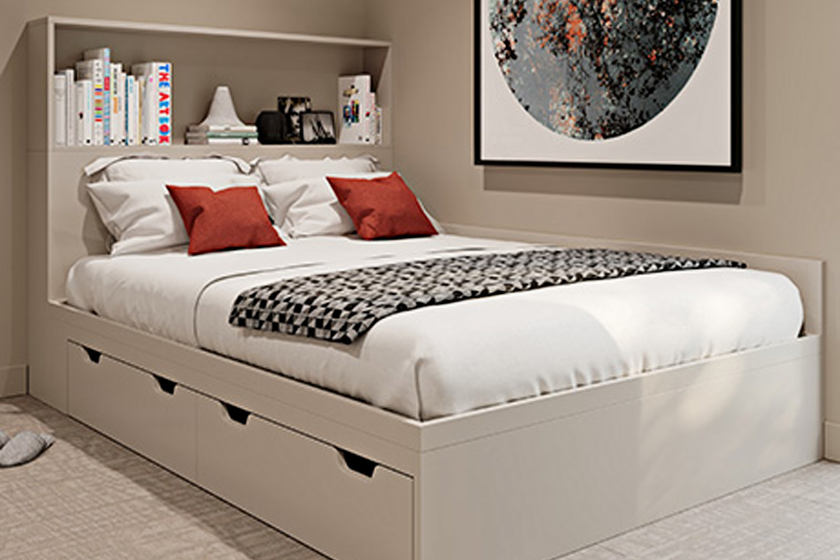 Bed and headboard